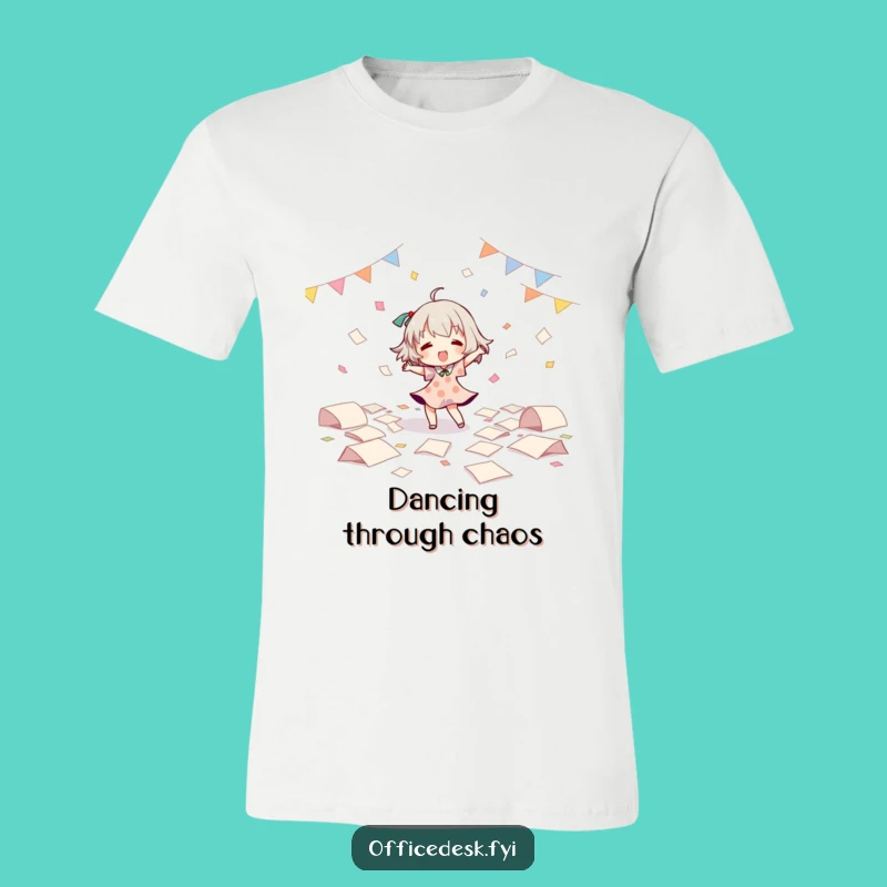 Funny Dance Party Tee: Character's Paper Chaos Humor, Ideal Casual Wear!