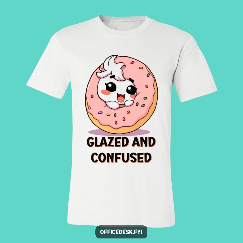 Funny Donut Obsessed T-Shirt: Goofy Character Eating Giant Donut, Ideal Funny Gift