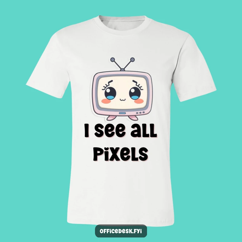 Funny Wide-Eyed Monitor T-Shirt: Comical Character Tee for Laughs