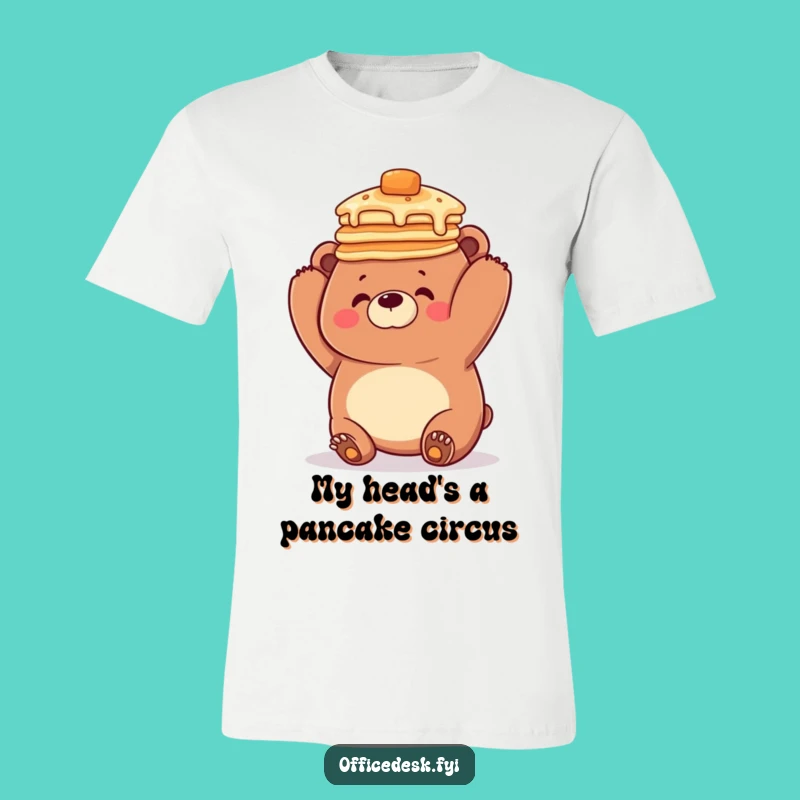 Funny Clumsy Bear Pancake Head T-Shirt - Hilarious Outfit for Laughter!