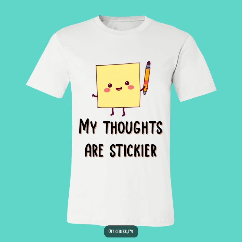 Funny Sticky Note Dance T-Shirt: Cheerful Character Apparel for a Laugh