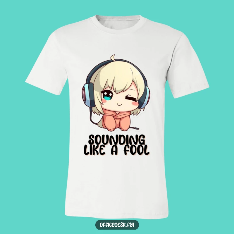 Funny T-Shirt: Mischievous Character Wears Headphones Backwards, Music Tee