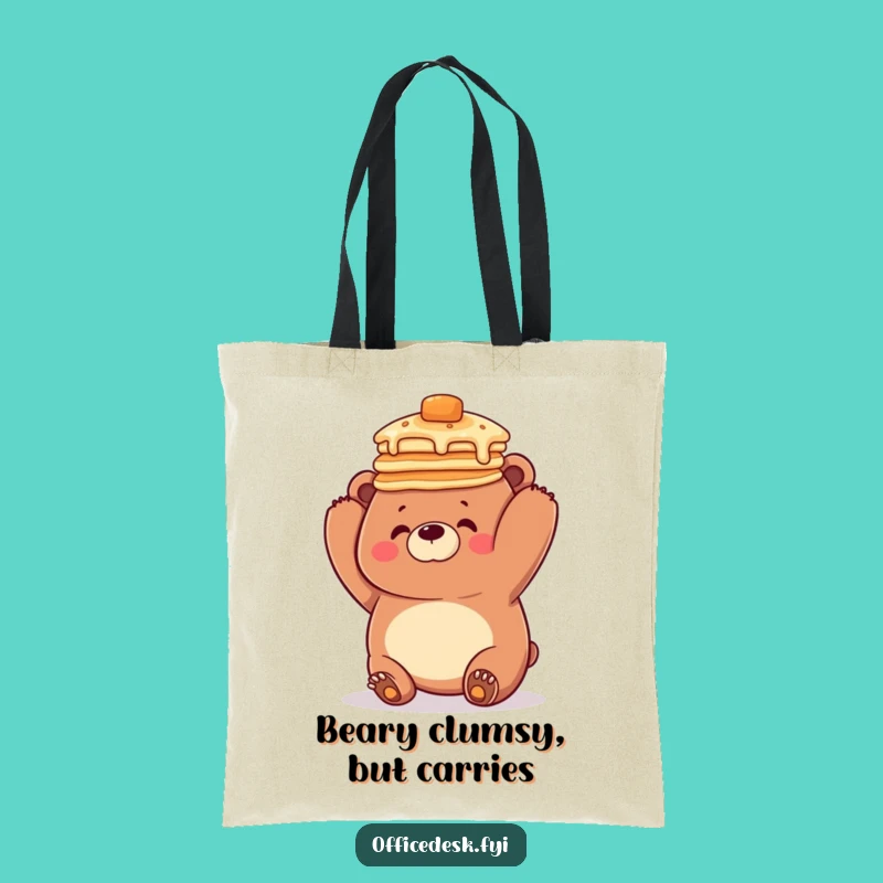 Funny Pancake Bear Tote Bag - Carry Your Laughs in Style, Perfect Gift!