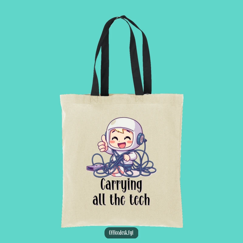 Funny Tech Struggle Tote Bag: Carryall for the Digitally Entangled