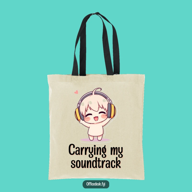 Funny Music Headphone Tote Bag - Hilarious Enthusiastic Accessory