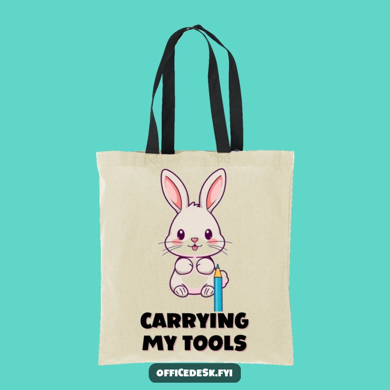 Funny Rabbit Pencil Sharpener Tote Bag: Carry Your Art Supplies with Precise Style