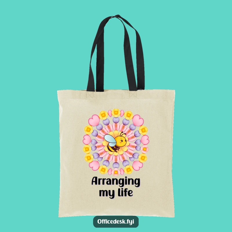 Funny Bee Geometric Pattern Tote Bag: Carry Your Essentials with Artistic Style