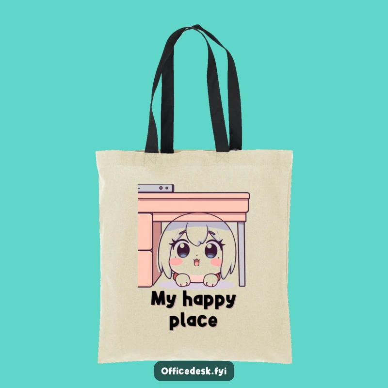 Funny Desk Hider Tote Bag: Surprised Character Hiding, Stylish Funny Gift