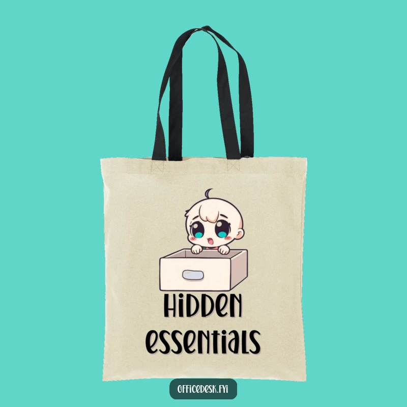 Funny Hidden Find Tote Bag: Excited Character Discovers Secret, Practical Funny Gift