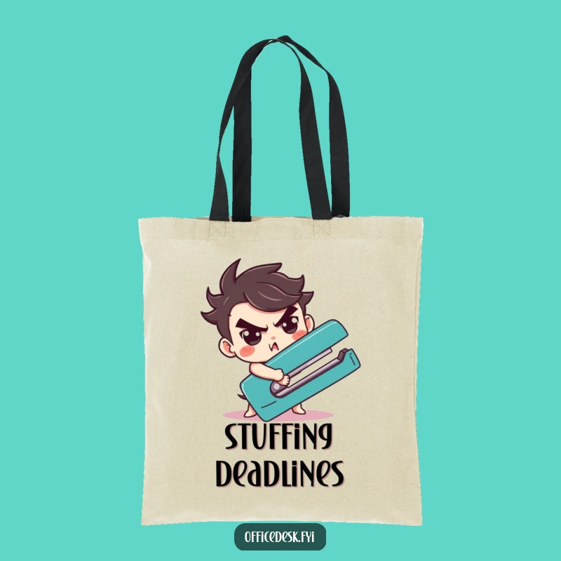 Funny Stapler Wrestling Tote Bag: Carry Your Determination