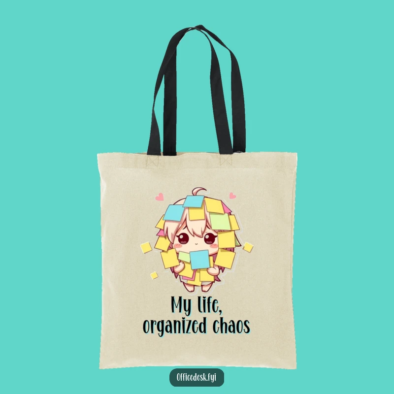 Funny Sticky Note Character Tote Bag: Carryall for Organized Chaos