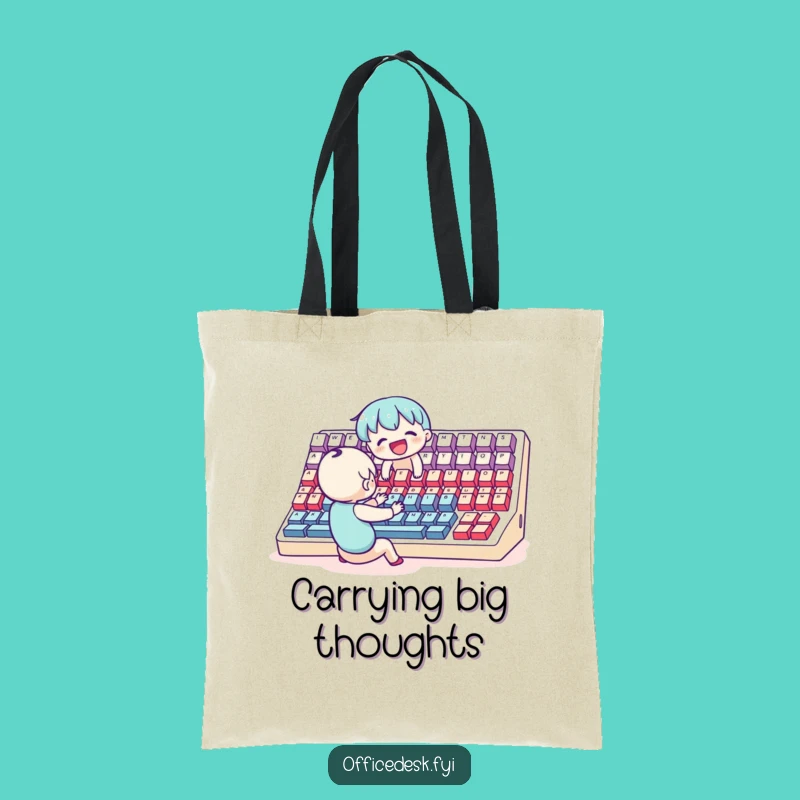 Funny Word Weaver Tote Bag: Joyful Character Typing Big Keyboard, Practical Funny Gift