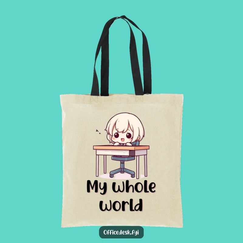 Funny Squeeze Tote Bag: Tiny Character Chair Struggle, Practical Gift